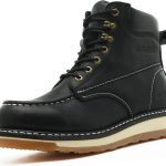 Men Work Boots Full Grain Leather Slip Resistant Wedge-0