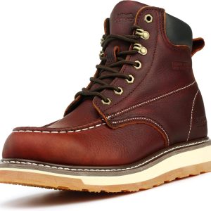 Men Work Boots Leather Soft Toe Comfort Industrial-0