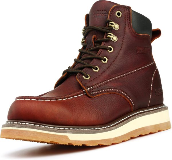 Men Work Boots Leather Soft Toe Comfort Industrial-0