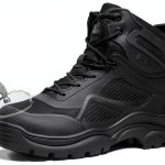 Men's Steel Toe Work Boots Black Kevlar Midsole-0