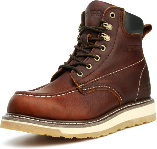 Steel Toe Work Boots Mens Safety Durable Leather-0