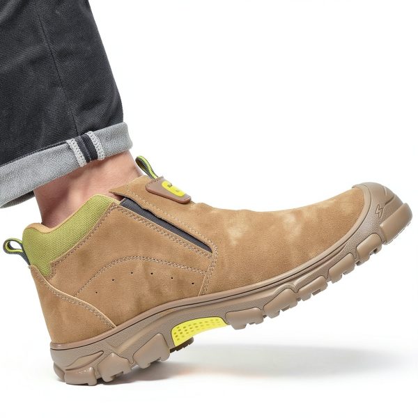 Steel Toe Work Shoes GLANOUDUN Suede Leather Men-5