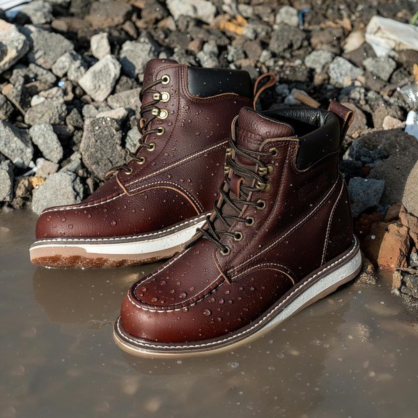 Pavo Work Boots Mens Waterproof Leather Steel Toe-1