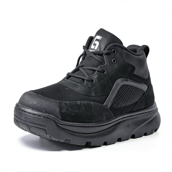 Men's Steel Toe Work Boots Black Kevlar Midsole-4