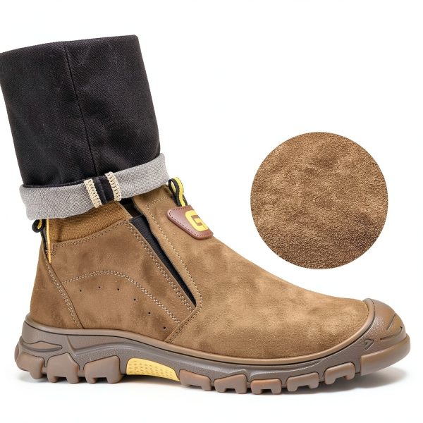 Steel Toe Work Shoes GLANOUDUN Suede Leather Men-1