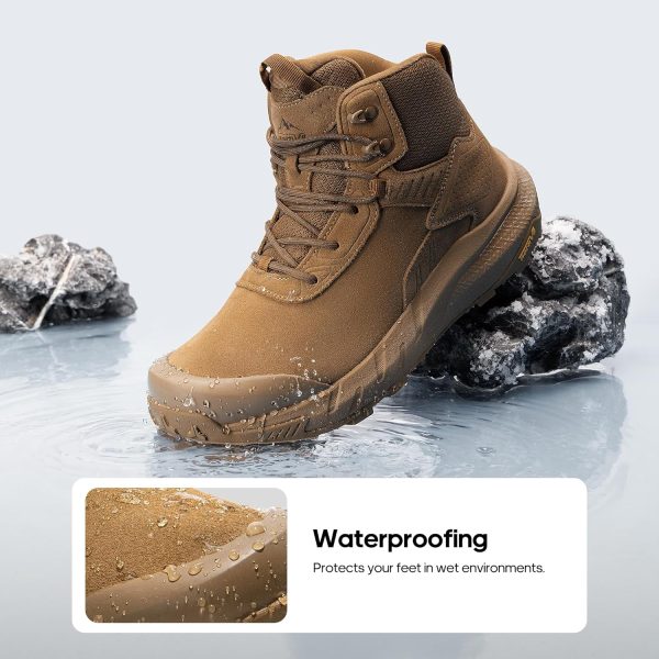 Men's Military Boots Waterproof Leather Tactical Coyote-5