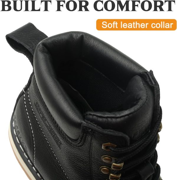 Men Work Boots Full Grain Leather Slip Resistant Wedge-3