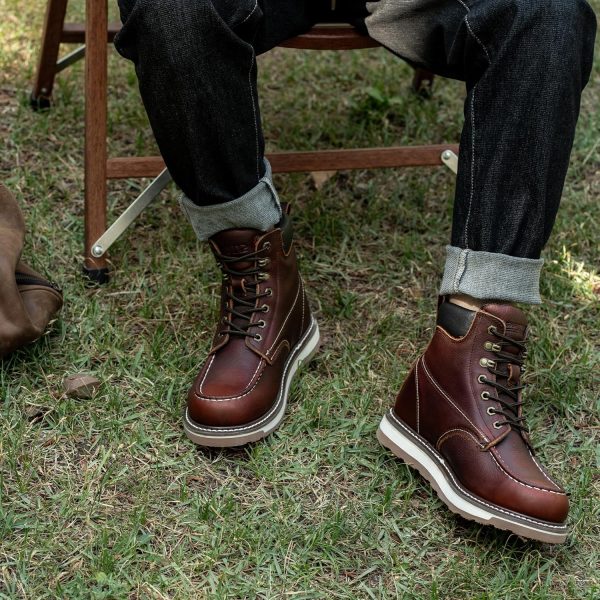 Men Work Boots Leather Soft Toe Comfort Industrial-1