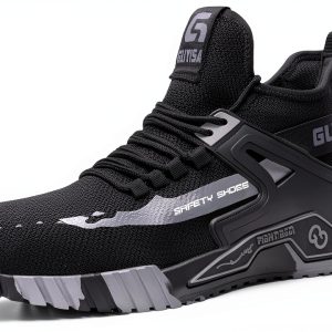 Pavo Steel Toe Shoes Mens Work Safety Black-0