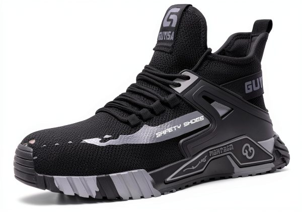 Pavo Steel Toe Shoes Mens Work Safety Black-0