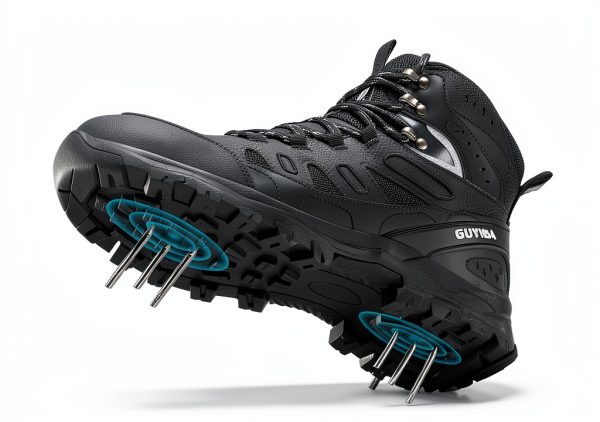 Men's Steel Toe Work Boots Black Breathable Microfiber-5