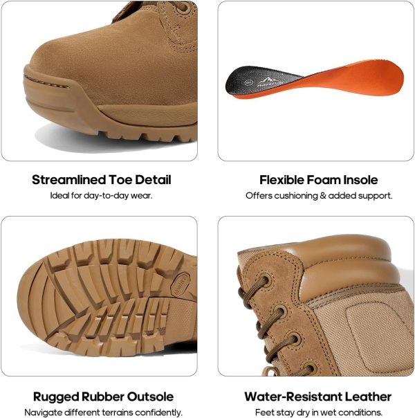 NORTIV 8 Men's Tactical Boots Sand Camo-1