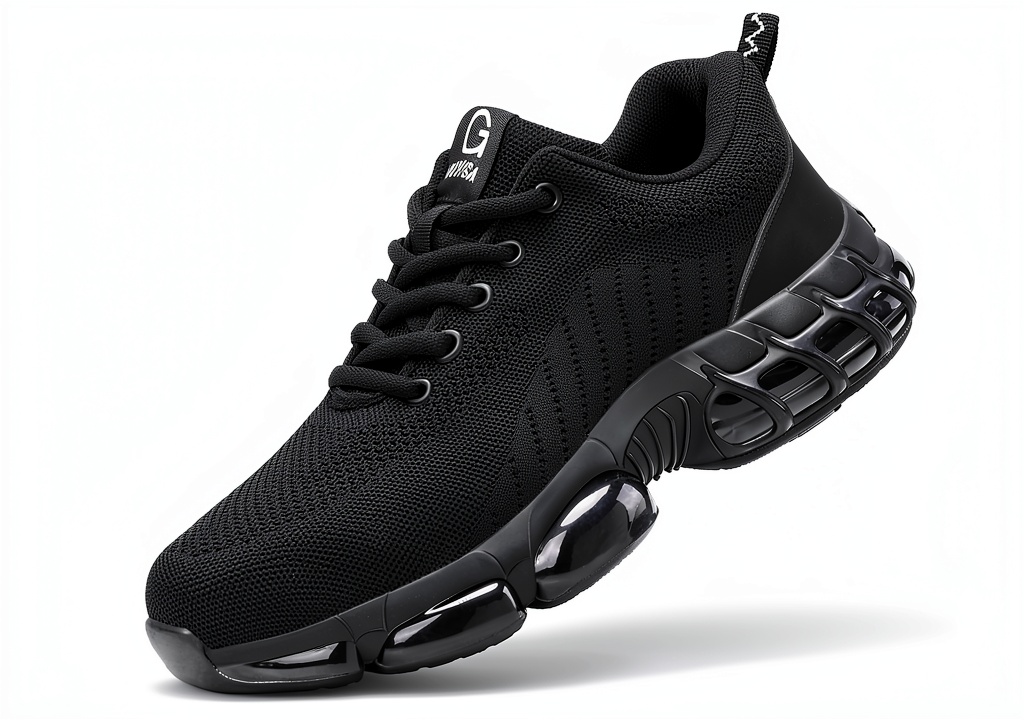 TANIELD steel toe work shoes showing safety features and design