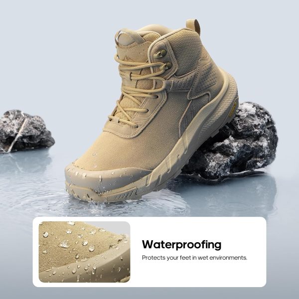 Men's Military Boots Waterproof Leather Tactical Work Boots-4