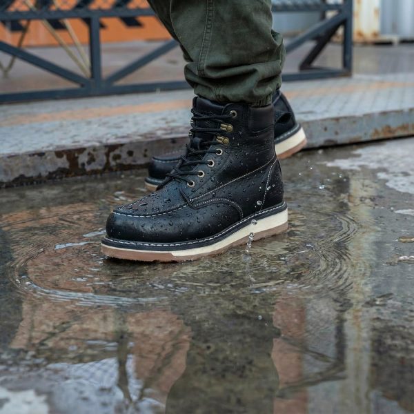 Men's Work Boots Waterproof Steel Toe Full Grain Leather-1