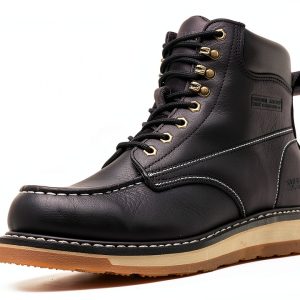 Men's Work Boots Leather Steel Toe Slip Resistant-0