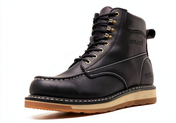 Men's Work Boots Leather Steel Toe Slip Resistant-0