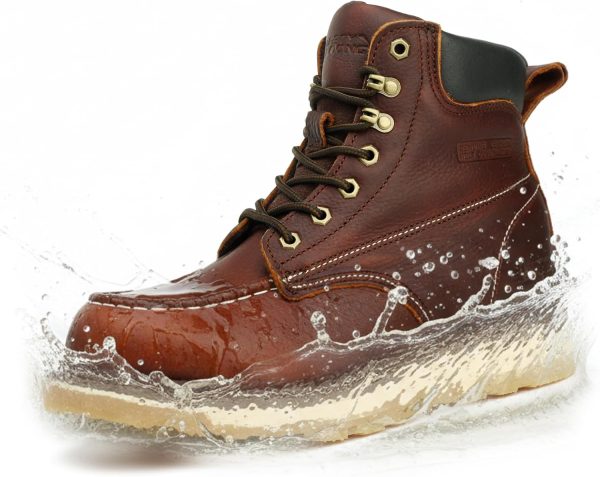 Pavo Work Boots Mens Waterproof Leather Steel Toe-0