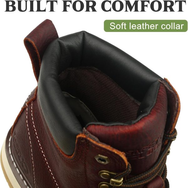 Men Work Boots Leather Soft Toe Comfort Industrial-3