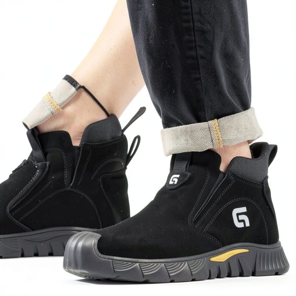 Steel Toe Work Boots Pavo Suede 3005 Black Men-5