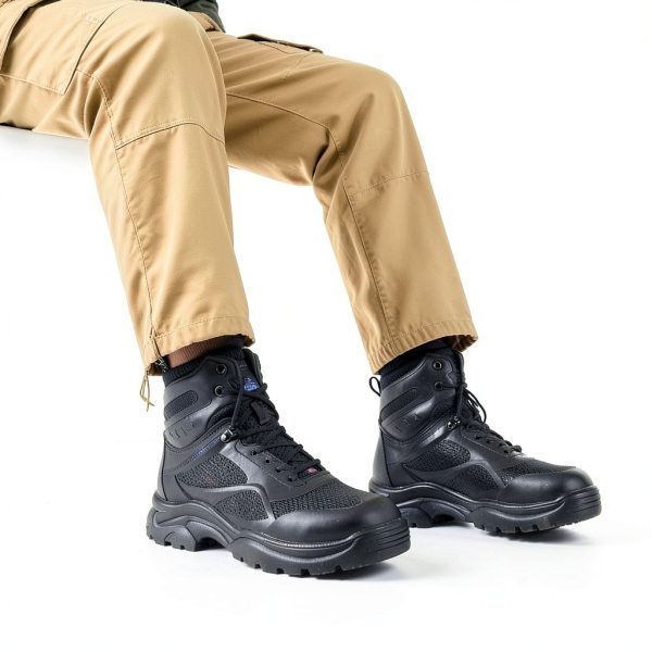 Men's Steel Toe Work Boots Black Kevlar Midsole-6