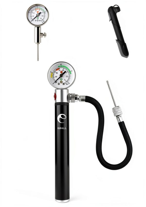 eBall Hand Pump Ball Inflator Black Aluminum Brass 20 PSI Portable-5