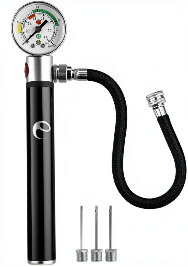 eBall Hand Pump Ball Inflator Black Aluminum Brass 20 PSI Portable-0