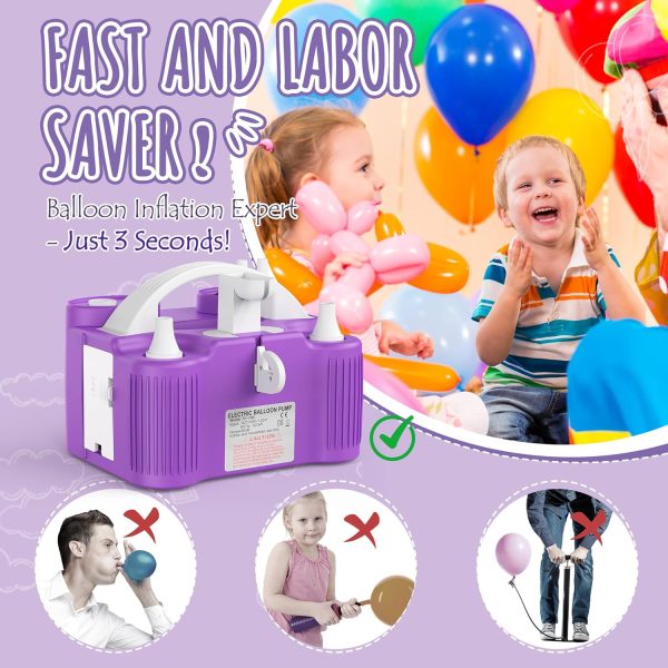 Wotalk Electric Balloon Pump TK-766 Purple 4-in-1 Inflator-3