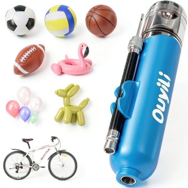 Sports Ball Pump Kit - Portable Air Pump Two-Way Dual Action Inflatable Perfect for Basketballs, Soccer Balls and More - Professional Hand Pump Kit with Needles and Flexible Hose-6